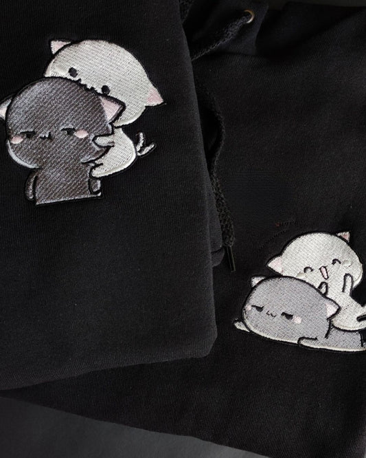 Dudu Bubu Couple Embroidery Hoodie,Sweatshirt Combo