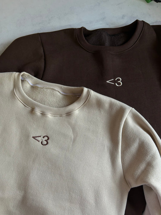 <3 Matching Set Hoodie, Sweatshirt Combo heart symbol korean