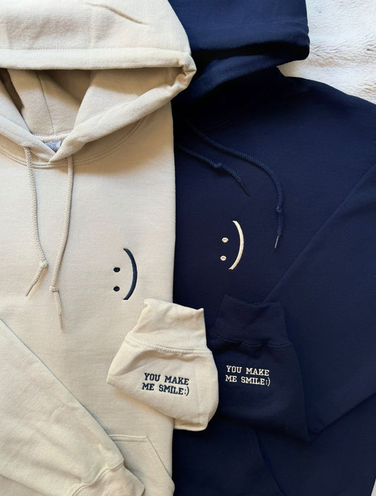 You Make Me Smile Matching Hoodie, Sweatshirt Embroidery Set
