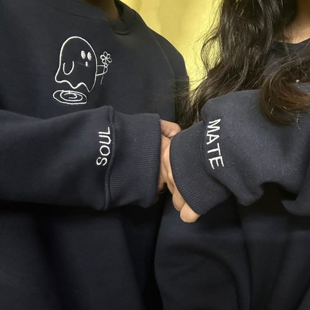 Ghost Couple Flower Sweatshirt, Hoodie Combo Pack of Two