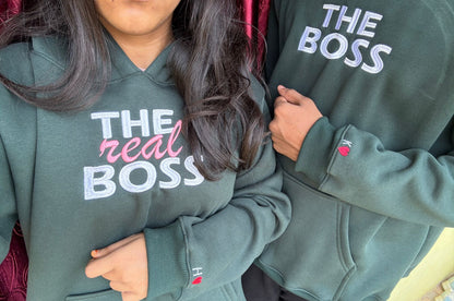 The boss, The Real Boss Front Embroidery Hoodie , Sweatshirt Combo