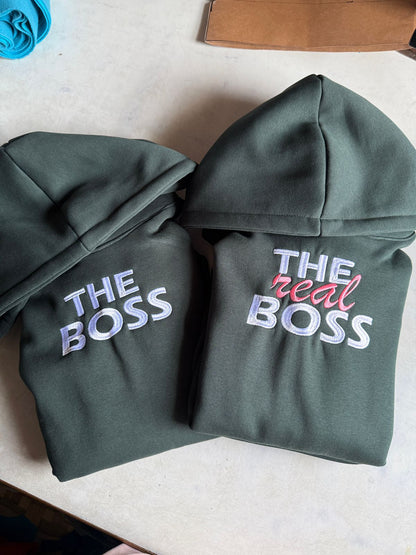 The boss, The Real Boss Front Embroidery Hoodie , Sweatshirt Combo