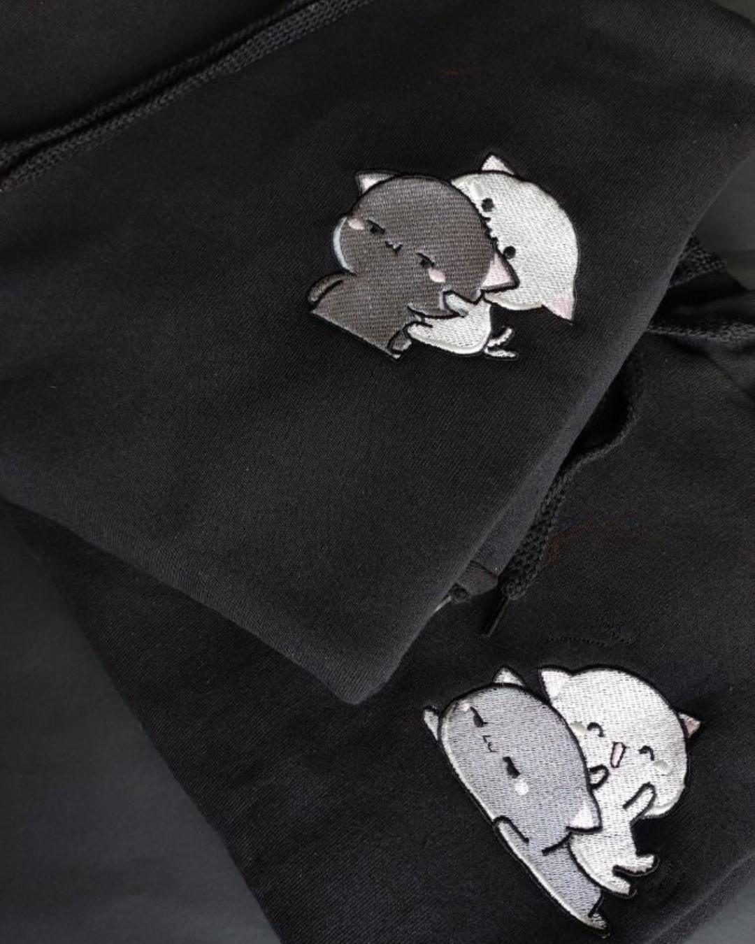 Dudu Bubu Couple Embroidery Hoodie,Sweatshirt Combo