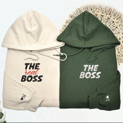 The boss, The Real Boss Front Embroidery Hoodie , Sweatshirt Combo