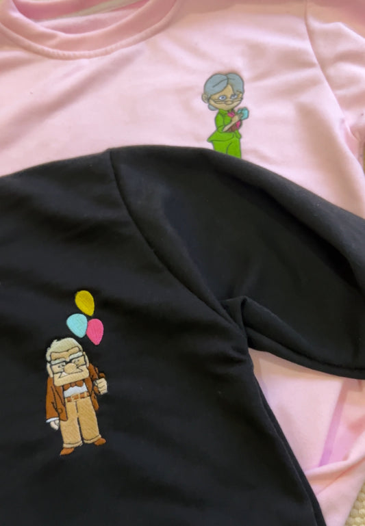 Ellie And Carl Embroidery Sweatshirt, Hoodie Combo