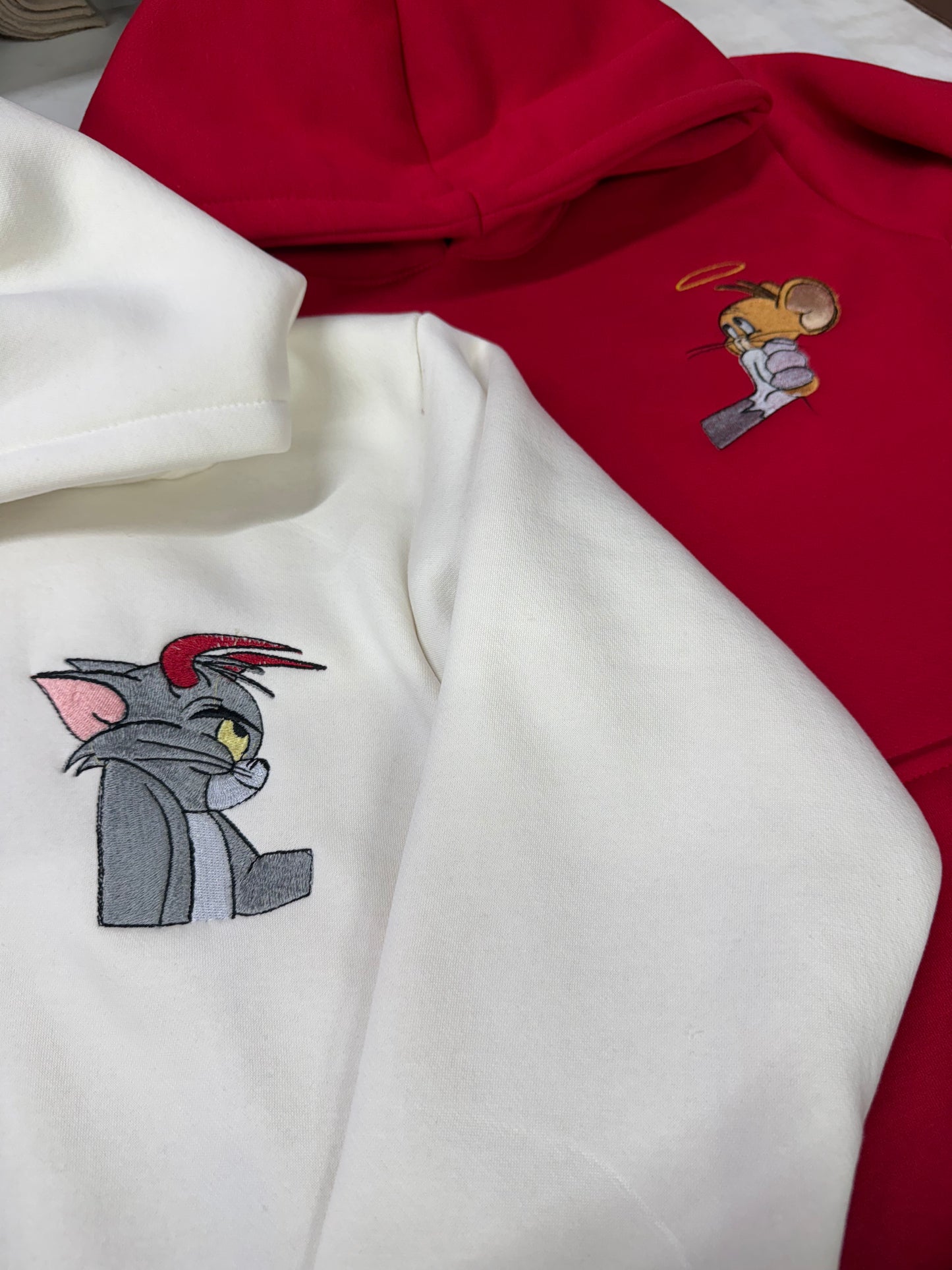 Tom And jerry Cartoon Embroidery Hoodie , Sweatshirt Combo