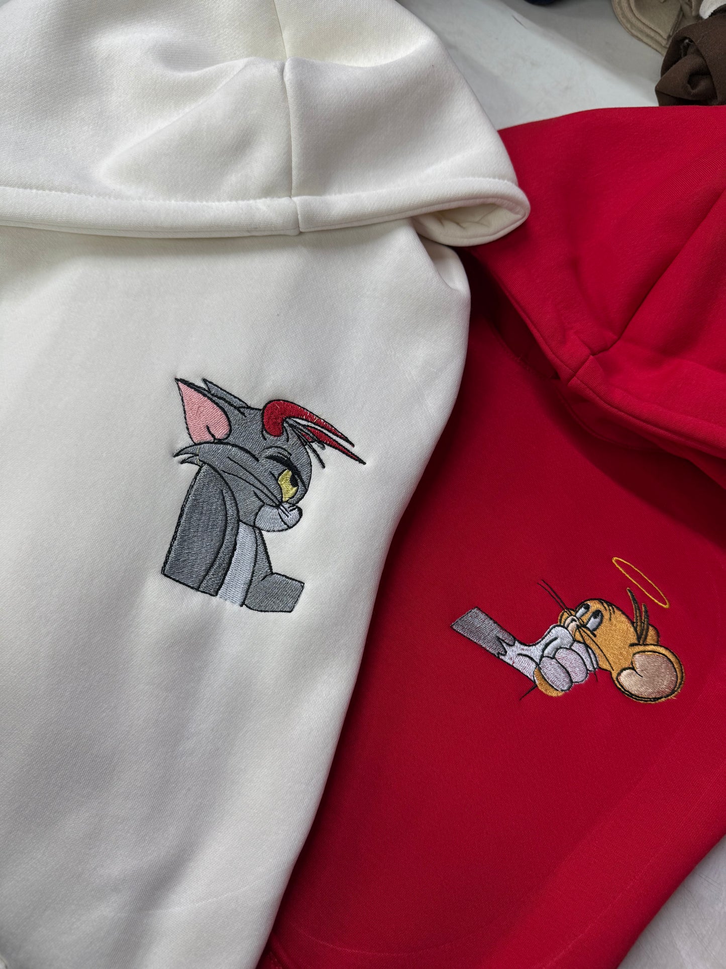 Tom And jerry Cartoon Embroidery Hoodie , Sweatshirt Combo