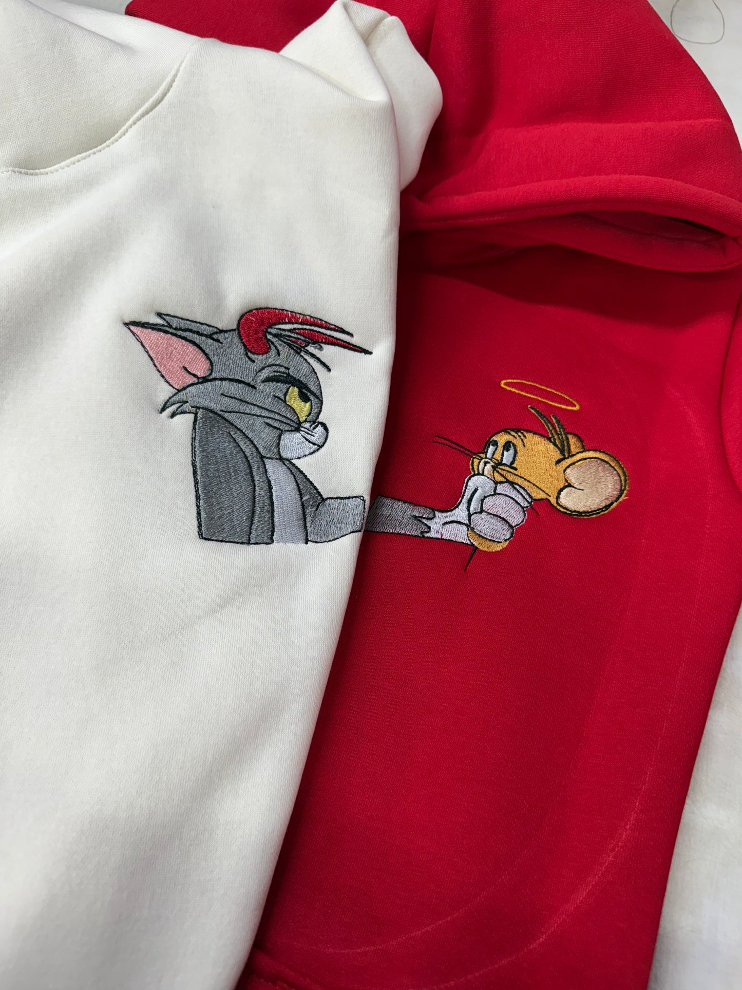 Tom And jerry Cartoon Embroidery Hoodie , Sweatshirt Combo