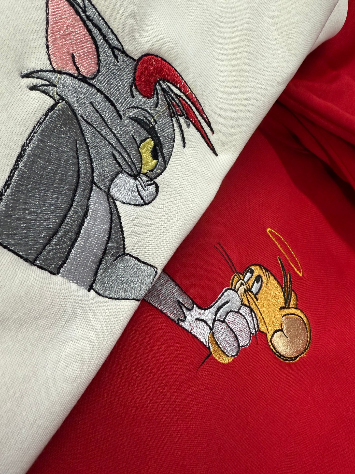 Tom And jerry Cartoon Embroidery Hoodie , Sweatshirt Combo