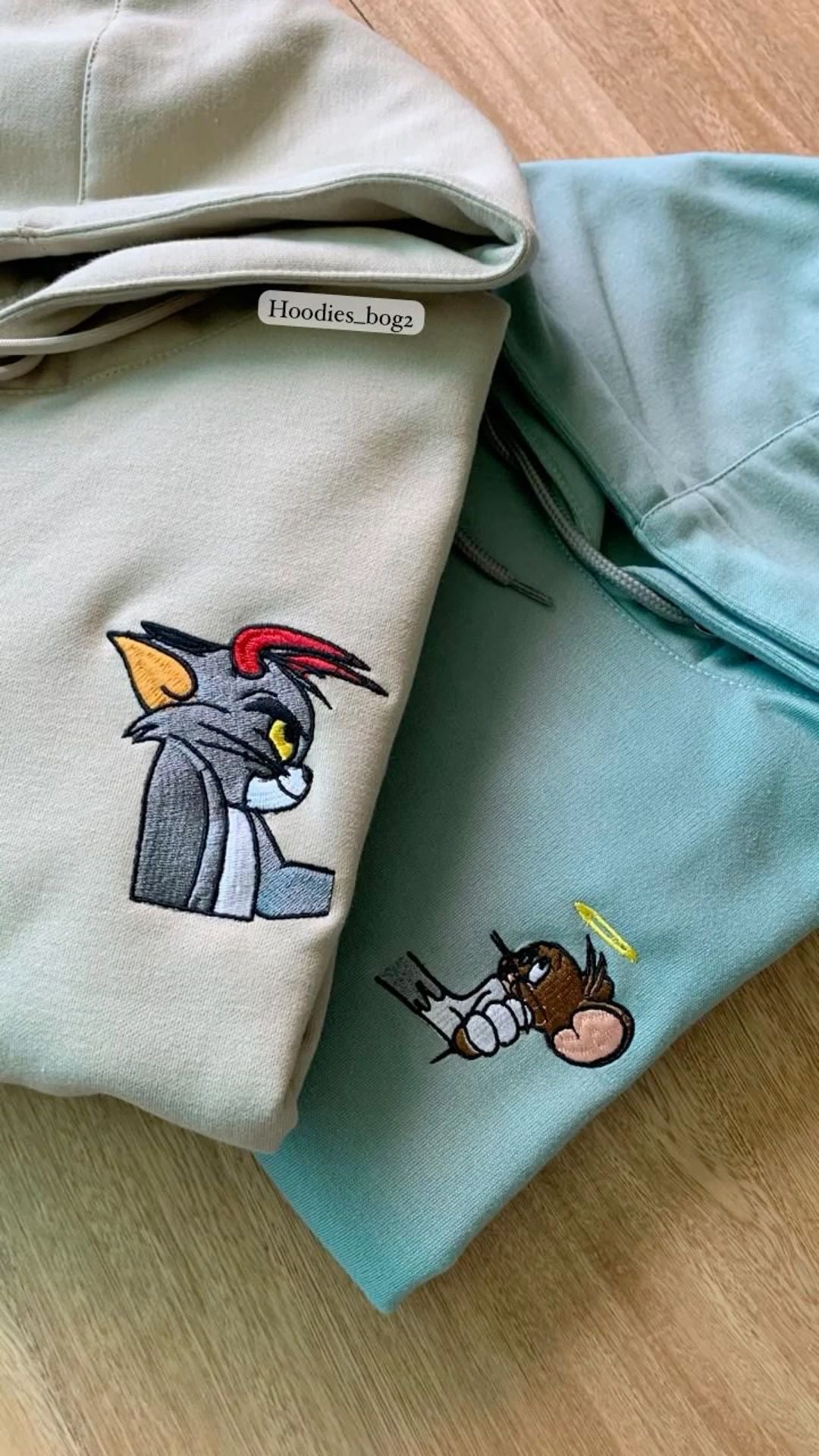Tom And jerry Cartoon Embroidery Hoodie , Sweatshirt Combo