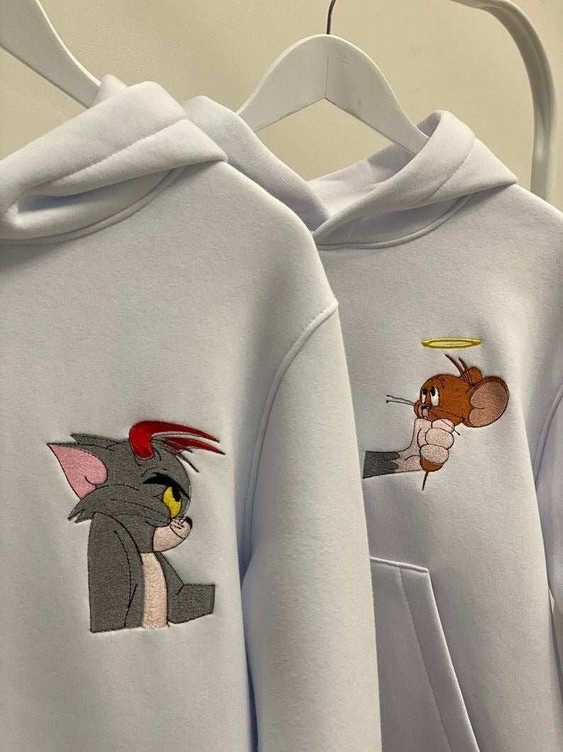Tom And jerry Cartoon Embroidery Hoodie , Sweatshirt Combo