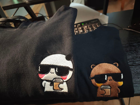 Dudu Bubu Coffee  Embroidery Hoodie, Sweatshirt Combo