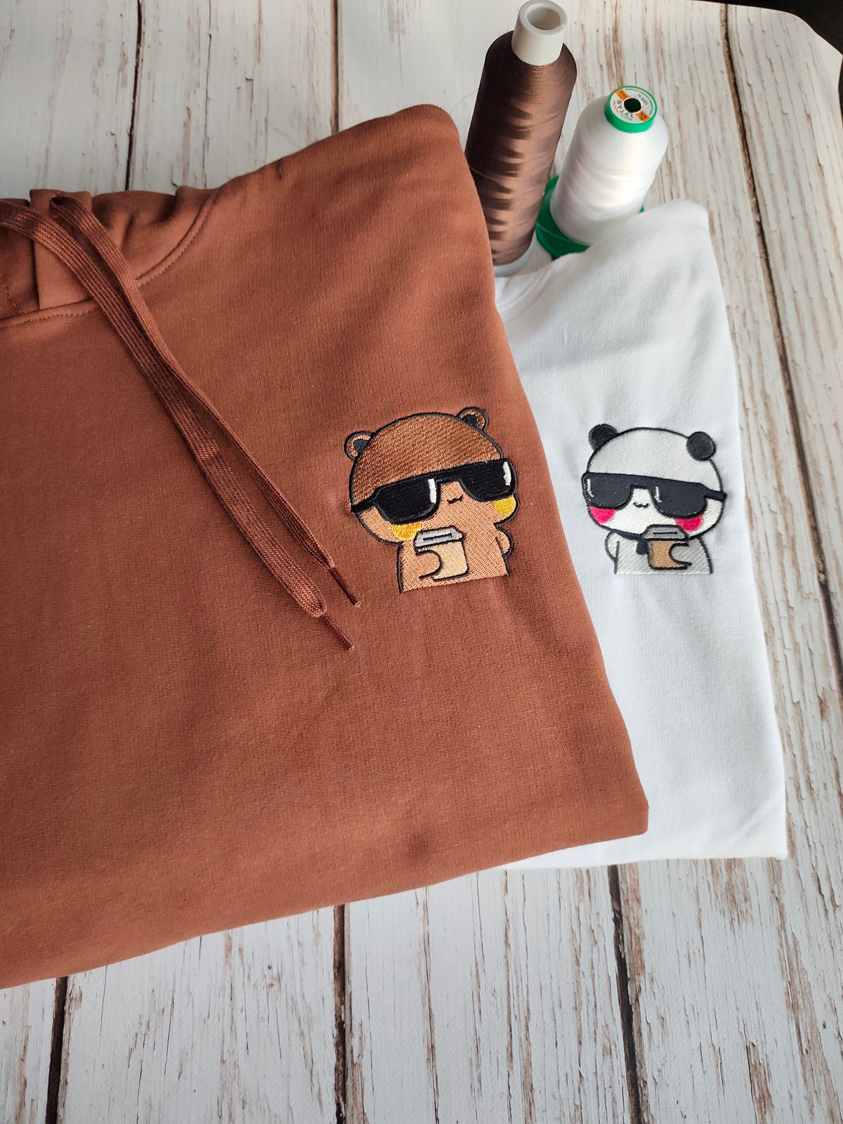 Dudu Bubu Coffee  Embroidery Hoodie, Sweatshirt Combo