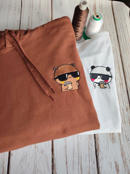 Dudu Bubu Coffee  Embroidery Hoodie, Sweatshirt Combo