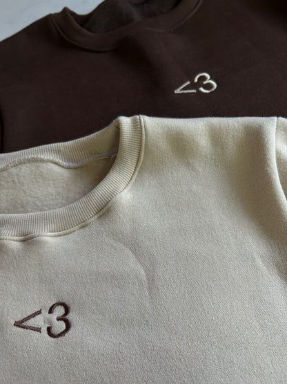 <3 Matching Set  Hoodie, Sweatshirt Combo heart symbol korean