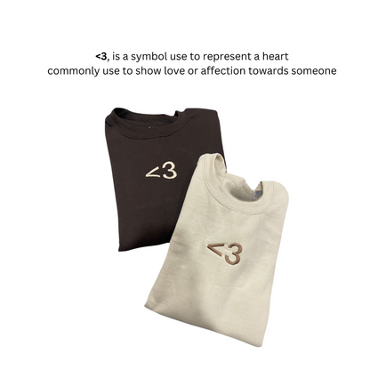 <3 Matching Set  Hoodie, Sweatshirt Combo heart symbol korean
