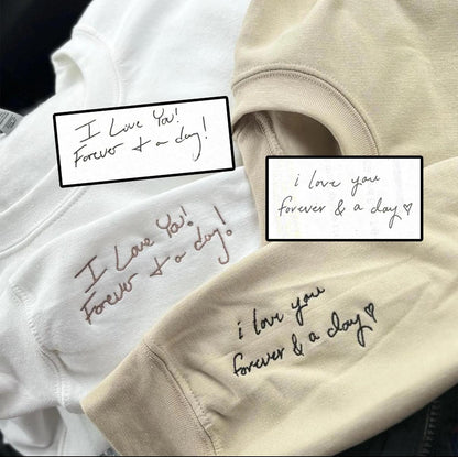 Custom Handwriting Embroidery,Singe Hoodie Sweatshirt