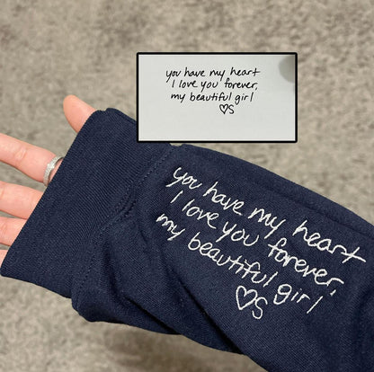 Custom Handwriting Embroidery,Singe Hoodie Sweatshirt