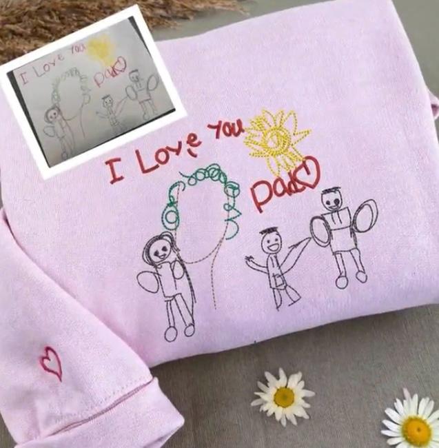 Custom Handwriting Embroidery,Singe Hoodie Sweatshirt