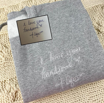 Custom Handwriting Embroidery,Singe Hoodie Sweatshirt