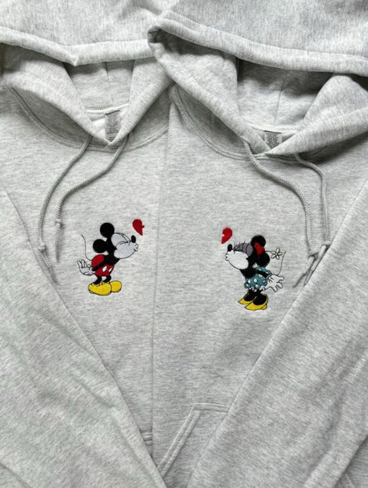 Mickey Minnie Embroidery Hoodie , Sweatshirt Combo