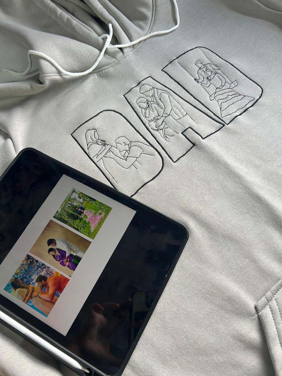 DAD Photo  Embroidery Custom sleeves option