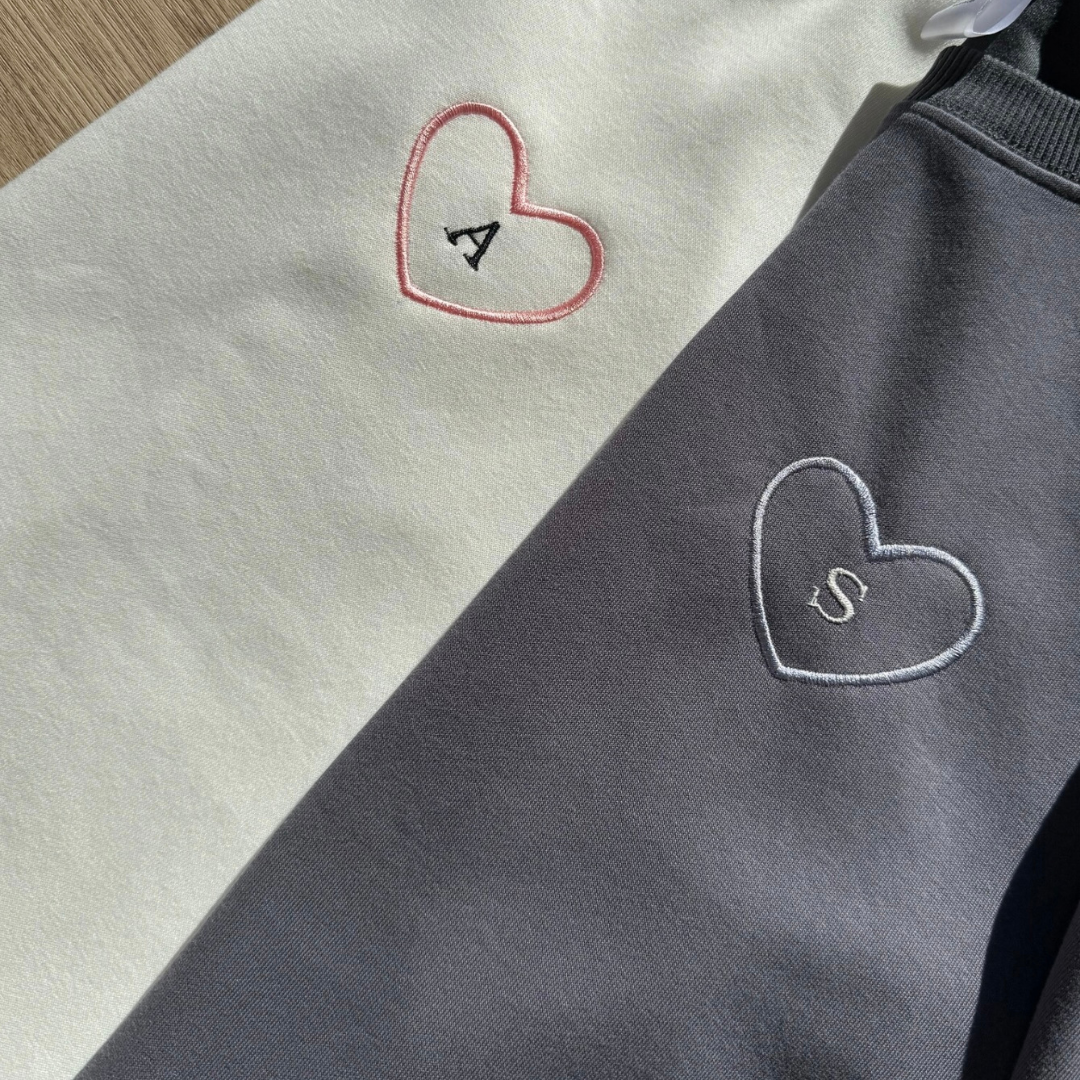 Initials in Heart Sweatshirt, Hoodie Combo