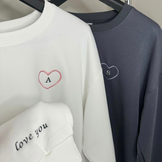 Initials in Heart Sweatshirt, Hoodie Combo