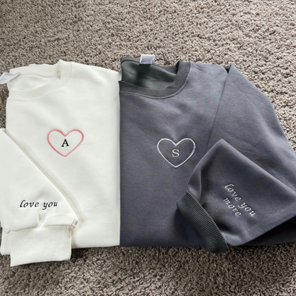 Initials in Heart Sweatshirt, Hoodie Combo