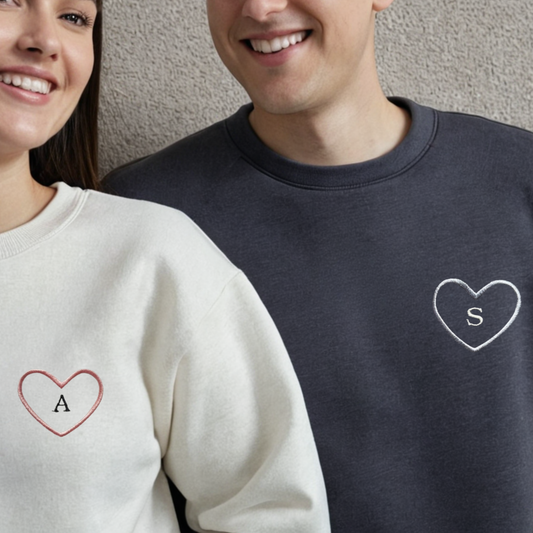Initials in Heart Sweatshirt, Hoodie Combo