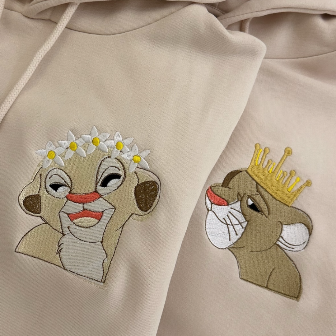 Nala Simba Cartoon embroidered Hoodie , Sweatshirt combo