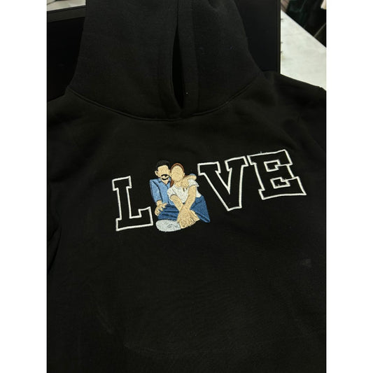 Photo Embroidery Love L(photo)VE Hoodie, Sweatshirt