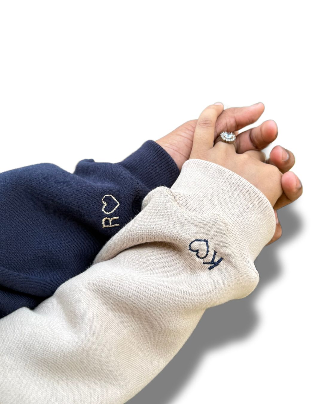 Outline Heart Initial Custom sleeve Hoodie , Sweatshirt Combo