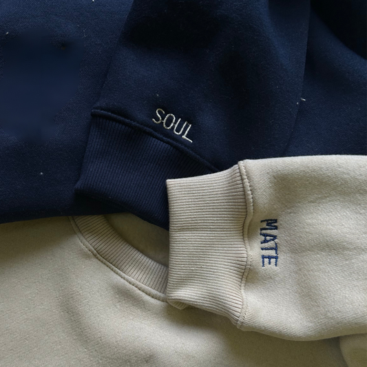 Soulmate Sleeve Embroidery Sweatshirt , Hoodie Combo