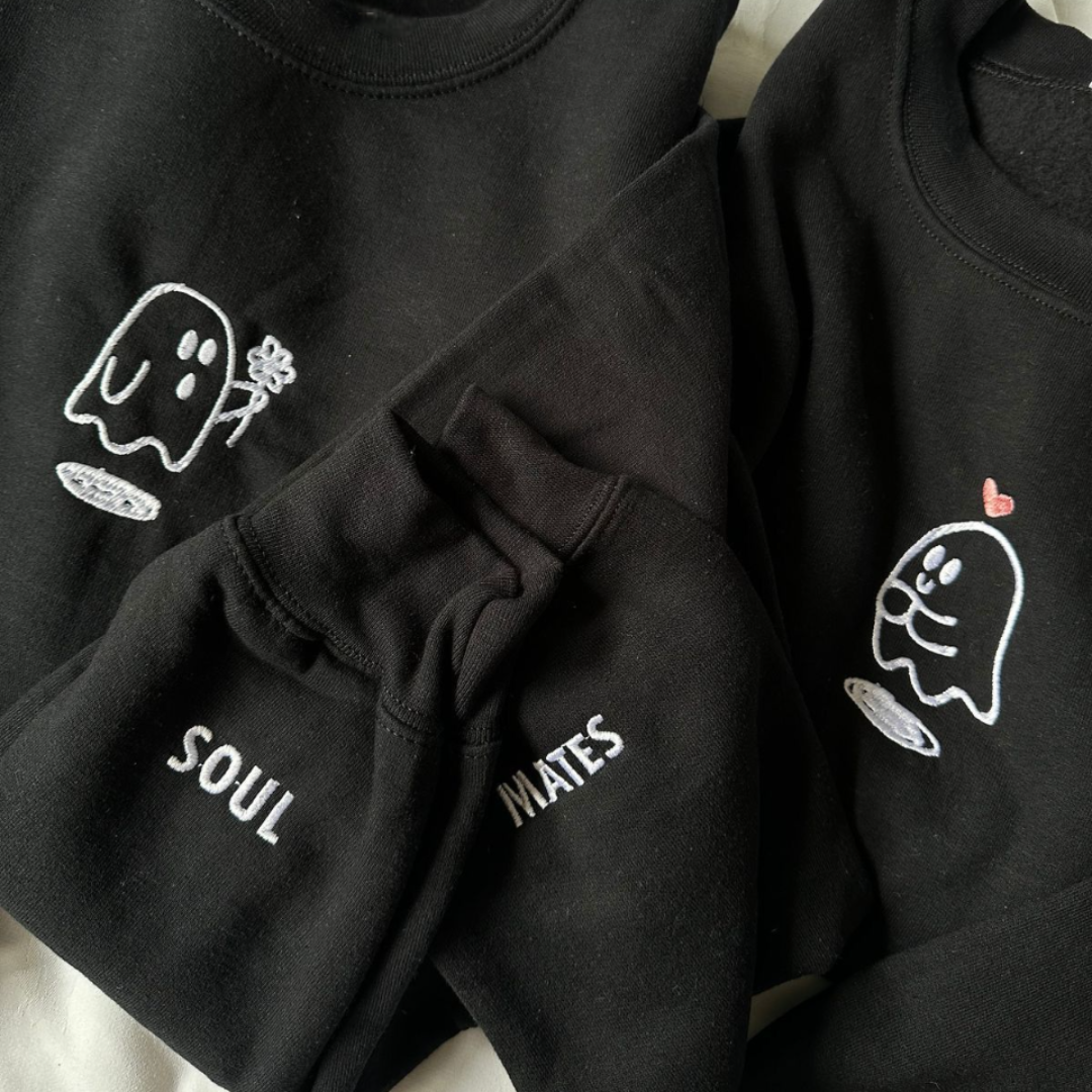Ghost Couple Flower Sweatshirt, Hoodie Combo Pack of Two
