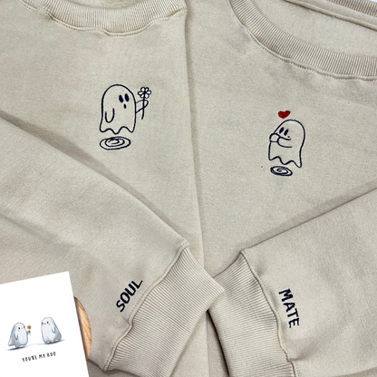Ghost Couple Flower Sweatshirt, Hoodie Combo Pack of Two