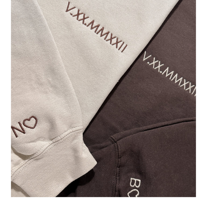 Custom Date & Custom Sleeve Text Hoodie ,Sweatshirt Combo