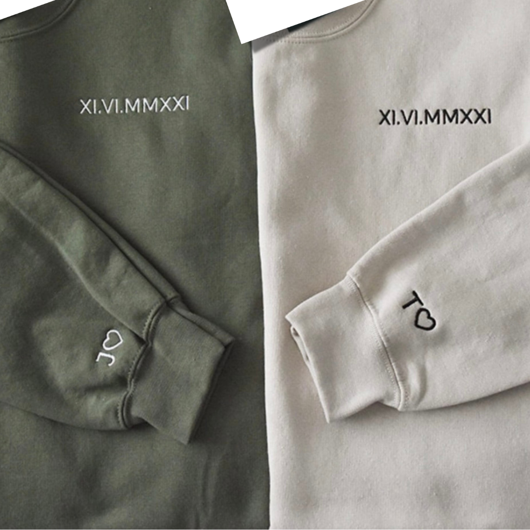 Custom Date & Custom Sleeve Text Hoodie ,Sweatshirt Combo