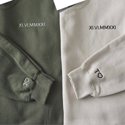 Custom Date & Custom Sleeve Text Hoodie ,Sweatshirt Combo