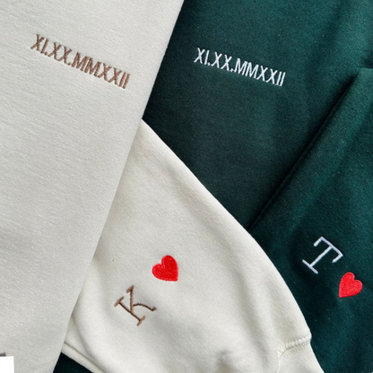 Custom Date & Custom Sleeve Text Hoodie ,Sweatshirt Combo
