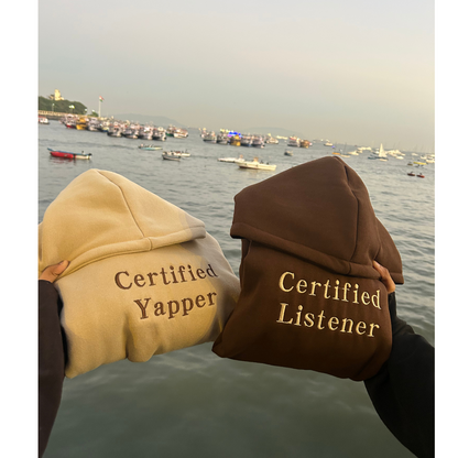 Certified Yapper Certified Listener Hoodie, Sweatshirt Combo
